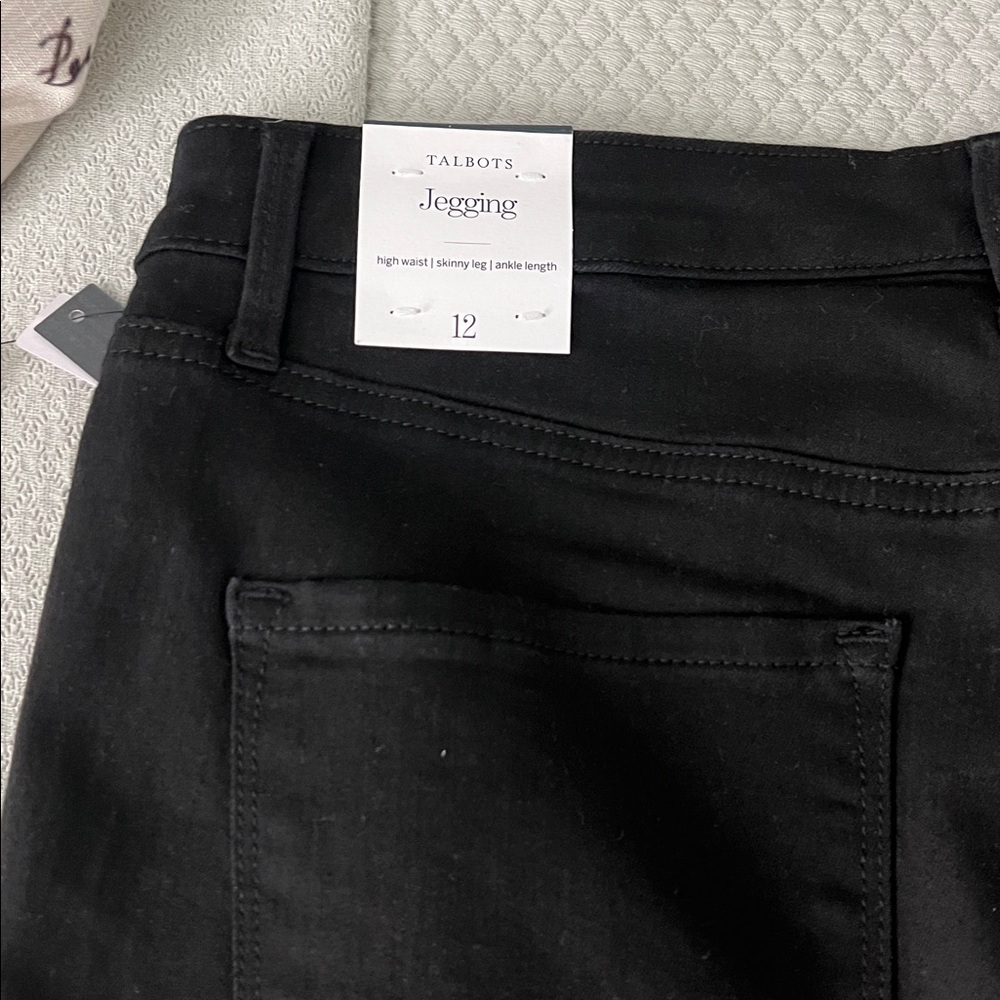 Talbots Black Jeggings NWT Sz 12 - Picture 3 of 3